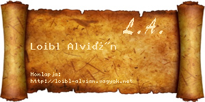 Loibl Alvián névjegykártya
